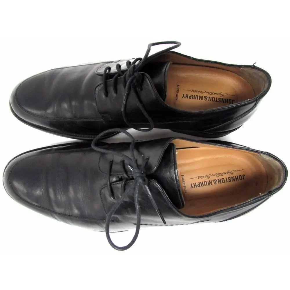Johnston & Murphy men's size 9 M leather sheep skin shoes dress oxfords